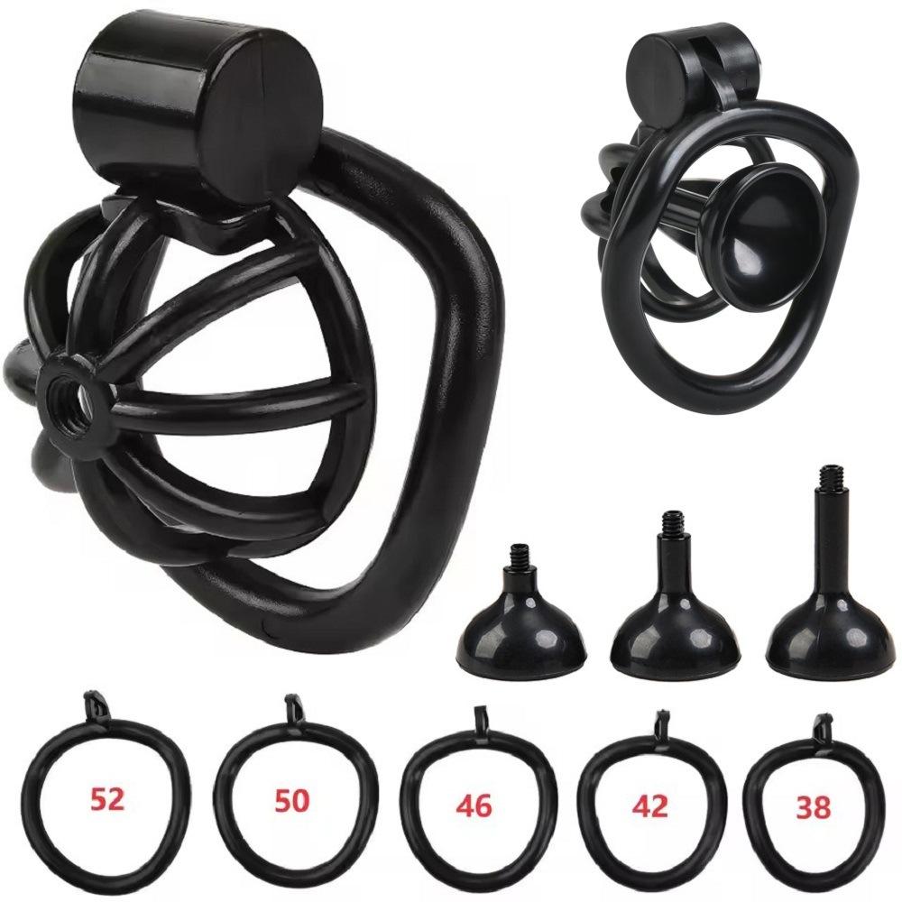 2026 Male Penis Chastity Cage Set Small Chastity Cage 5 Cock Rings With Urethral Sound Plug Penis Bondage Slave Man Sex Toy