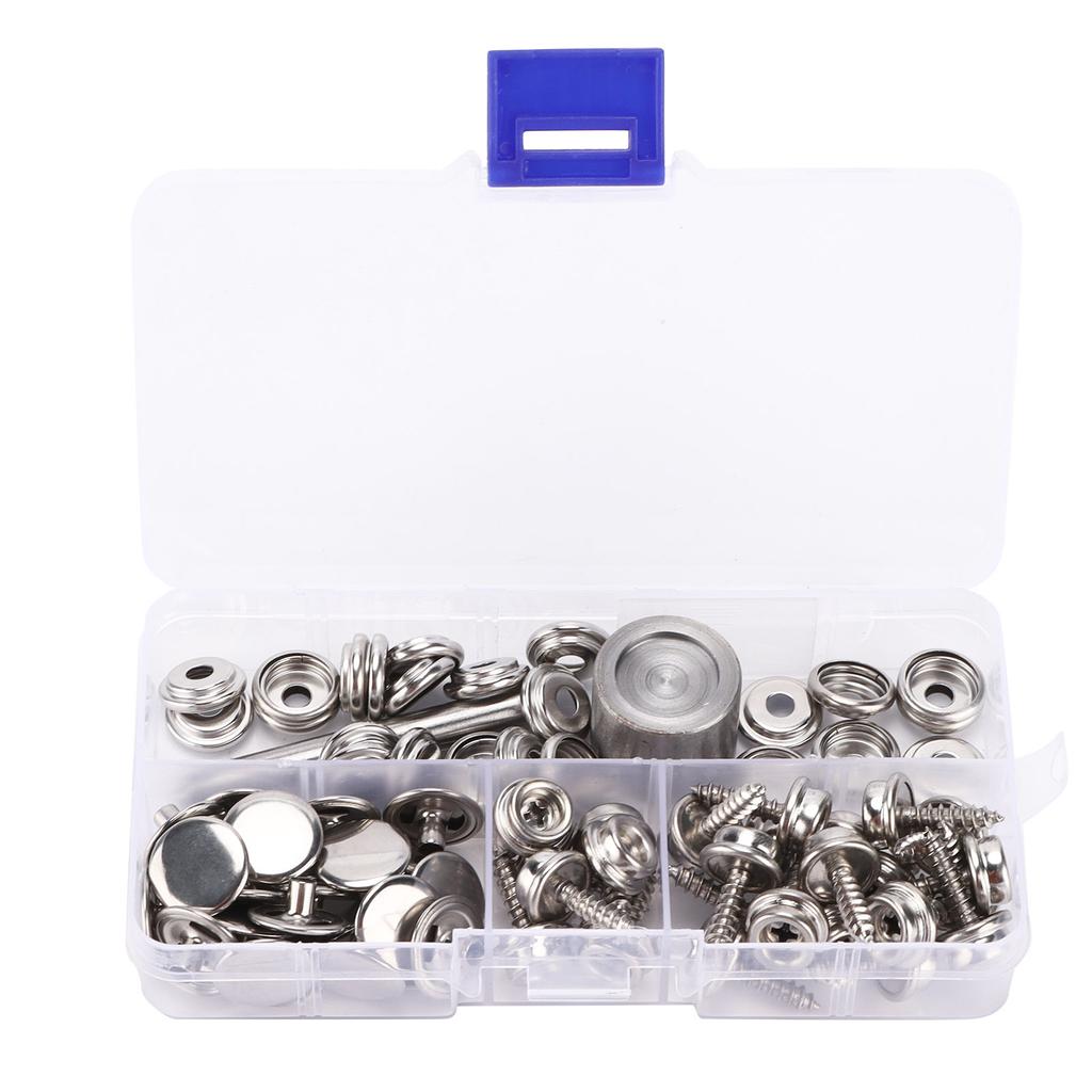Snap Fastener Kit Stainless Steel Canvas Boat Cover Button Metal Screw Rivet Buckle Tools