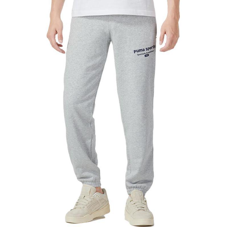 Puma Letter Print Sports Casual Pants Men Bottoms Gray 623419-04