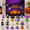 Kids Halloween Gifts Advent Calendar 24 Days Countdown Calendar with Pcs Slow Rising Mini Rice Ball Plush Squeeze Toys Scary Collectible Dolls