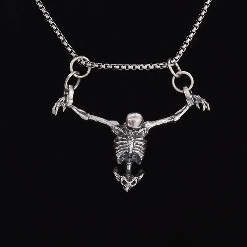 Collier avec pendentif ailes d'ange mystique gothique rétro pour hommes et femmes, bijoux tendance punk hip-hop, cadeau