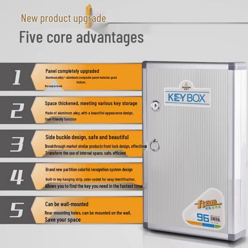 Jinlongxing Wall-Mounted 32-Slot Aluminum Key Cabinet