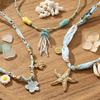Summer Style Elegant Stainless Steel Gold Plated Scarf Necklace DIY Flower Marine Organisms Pendant Women's Jewelry Holiday