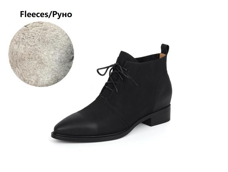 

Модные НОВЫЕ Осенне-зимние женские ботинки Остроносые Ботинки на толстом каблуке Обувь из натуральной кожи для женщин Ботильоны на шнуровке Ботинки ручной работы 34