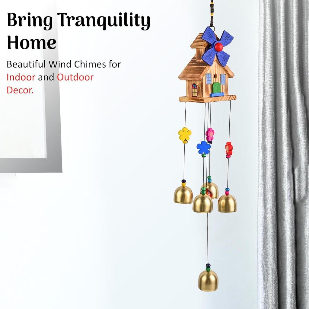 Wind Chimes for Home & Balcony Decor, Metal Hanging Outdoor Garden Terrace, Feng Shui Positive Energy Good Luck & Vastu