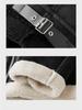 2024 Men's Trendy Shearling Lined PU Leather Motorcycle Jacket