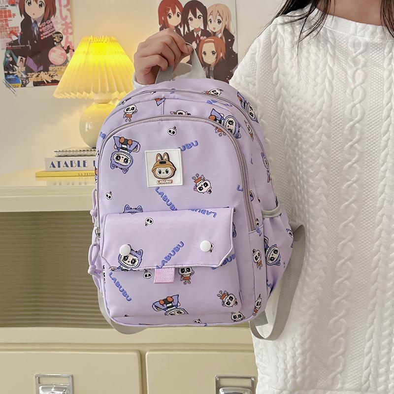 School Bag Casual Backpack Girl Elementary School First Grade Cartoon Labub Backpack