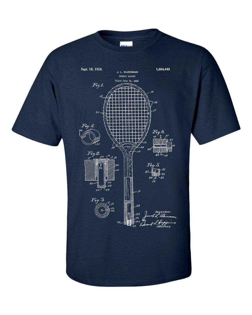 26 Tennis Racket Patent T Shirt  Blueprint Shirt Unisex T-Shirt XL