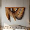 Decorazione da Parete Boho Arazzo Boemo Arte da Parete Fatta a Mano con Nappa Grande Sfondo in Corda di Cotone Intrecciata per Soggiorno Camera da Letto Asilo