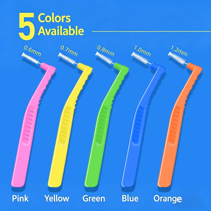 L Shaped Interdental Brushes Set 2 5Pcs Portable Soft Bristle Tooth Gap Cleaner Dental Floss Stick for Home Travel Use