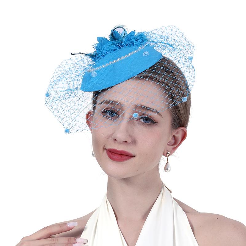 Pearl Cheongsam Hat Hair Ornament: Retro Shanghai Socialite & Bride Accessory