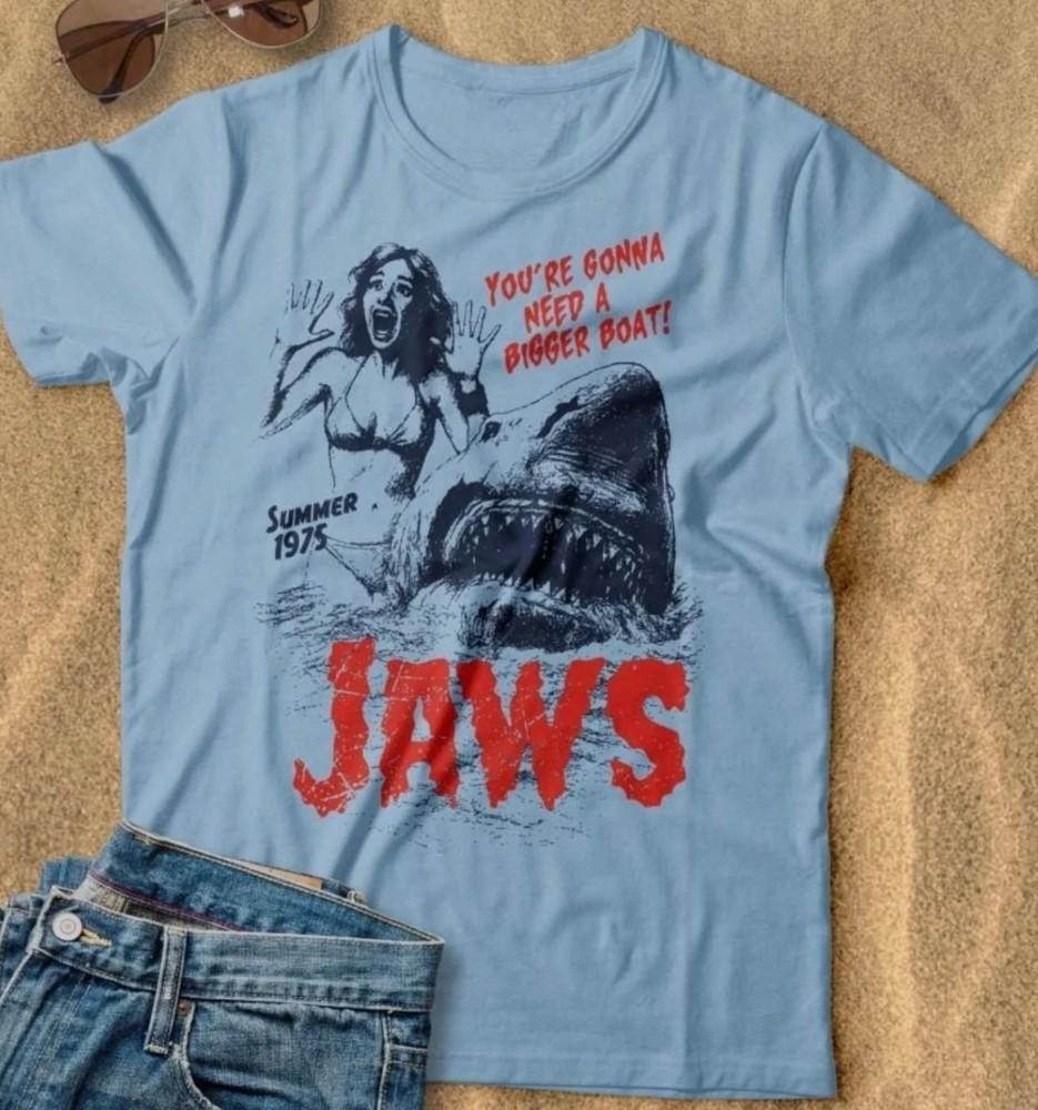 Retro Jaws Movie T-Shirt Jaws 50th Anniversary Shark Week