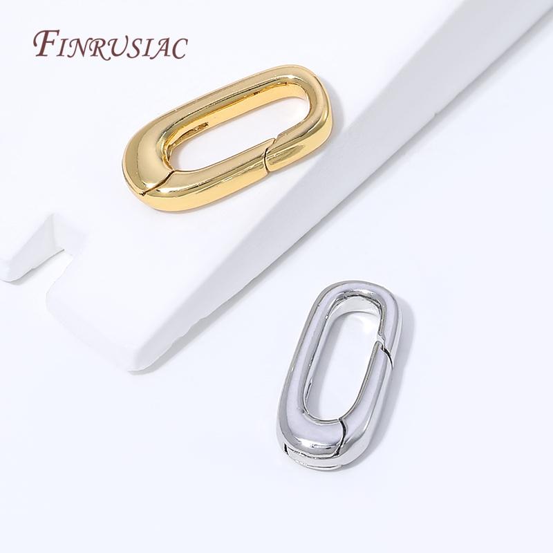 15X7MM 18K Gold Plated Spring Clasp Connector,Oval Openable Carabiner Clasp For Necklace Bracelet DIY Jewelry Making Supplies