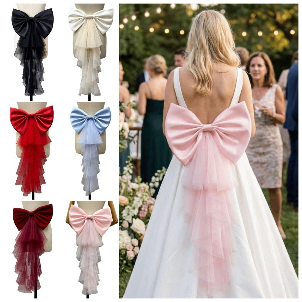 Satin Mesh Elegant Bridal Belt Single Layer Wedding Dress Accessories  Evening Gown