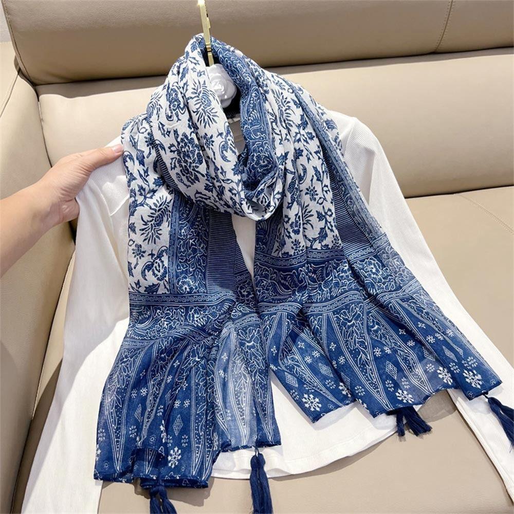 Cashew Print Women Tassel Scarf National Style Bohemian Shawl Fashion Travel Scarves  Winter Warm