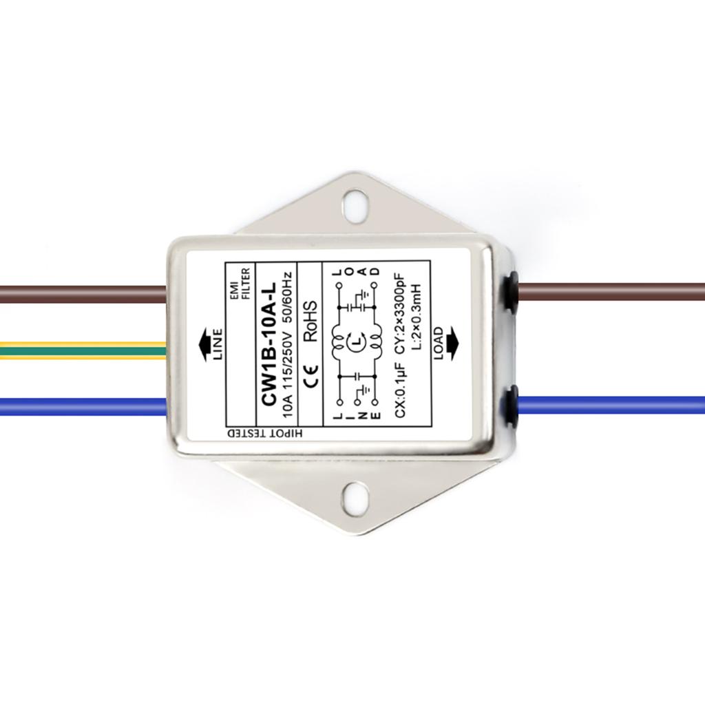Filter Single Phase 250V Electromagnetic Interferences Suppressors for Continuous and Intermittent Pulse Disturbances