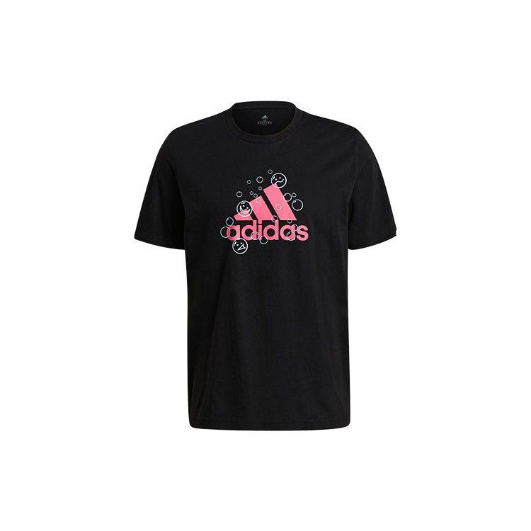 Adidas T Shirts Men's Black Crew Neck Moderate Straight Fit GL3696