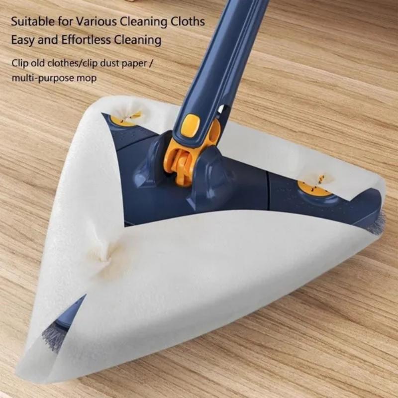 360° Rotating Triangular Mop with 10 Replacement Cloths , Adjustable,Retractable, Perfect for Home Use In Kitchen, Bathroom, Bedroom, Living Room