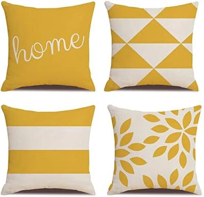 Kissenhülle 45x45 cm quadratisch goldgelb geometrisch modern dekorative Kissenhülle für Kissen Wohnzimmer Sofa Heimdekoration