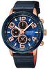 Angel Clover LUCE Men's Watch, Navy Dial, 60-Minute Chronograph with Ceramic Bezel, LU44PNV-NV, Blue
