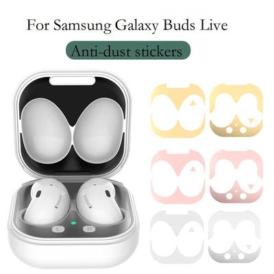 Ultra-Thin Metal Dust-Proof Guard Stickers for Samsung Galaxy Buds Live Earphone Skin Protect Film for Buds Live
