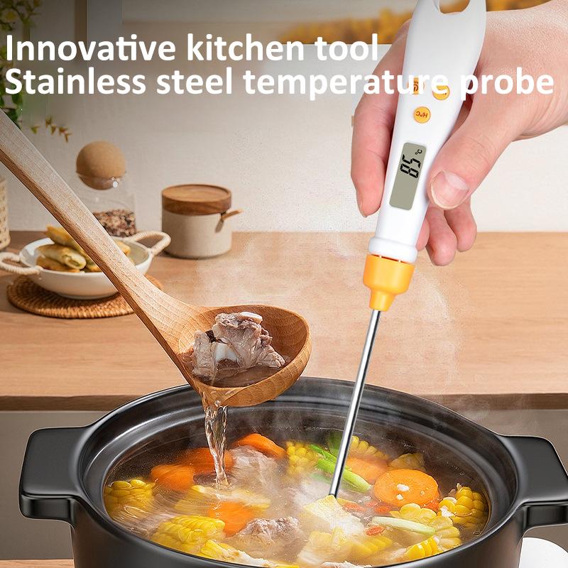2in1 Electronic Kitchen Scale 500g/0.1g LCD Measuring Spoon Scale Flour Sauce Weighing Spoon Food Thermometer Measuring Tools