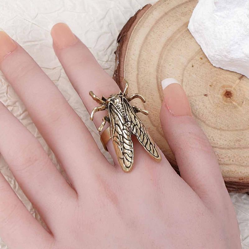 Vintage Creatieve Cicade Lieveheersbeestje Openingsring Voor Mannen Vrouwen Gepersonaliseerd Insect Design Vingerring Sieraden Accessoires Cadeaus