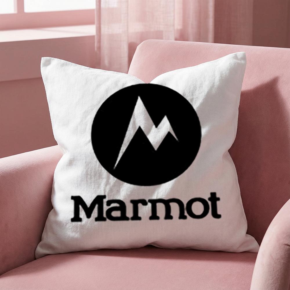 Cute Design M-Marmot Cushion Cover Multi-Scene Pillow Cover for Home & Car - Reversible, Soft & Durable for Daily Use
