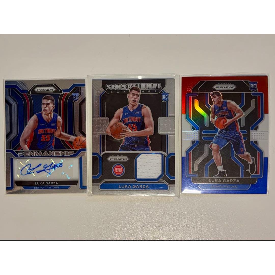 Used Luka Garza Set of 3 Prizm NBA Cards