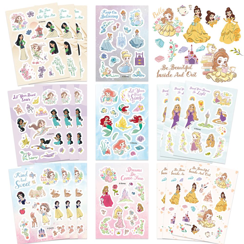 816Sheets Disney Princess Series Puzzle Stickers Cute Snow White Rapunzel Diy Assemble Jigsaw Decals For Suitcase Guitar Laptop