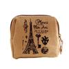 Hot Zipper Retro Coin Purse Paris Styles Vintage Print Storage Women Small Pouch Cloth Card Holder Wallet Women Ladies Gifts