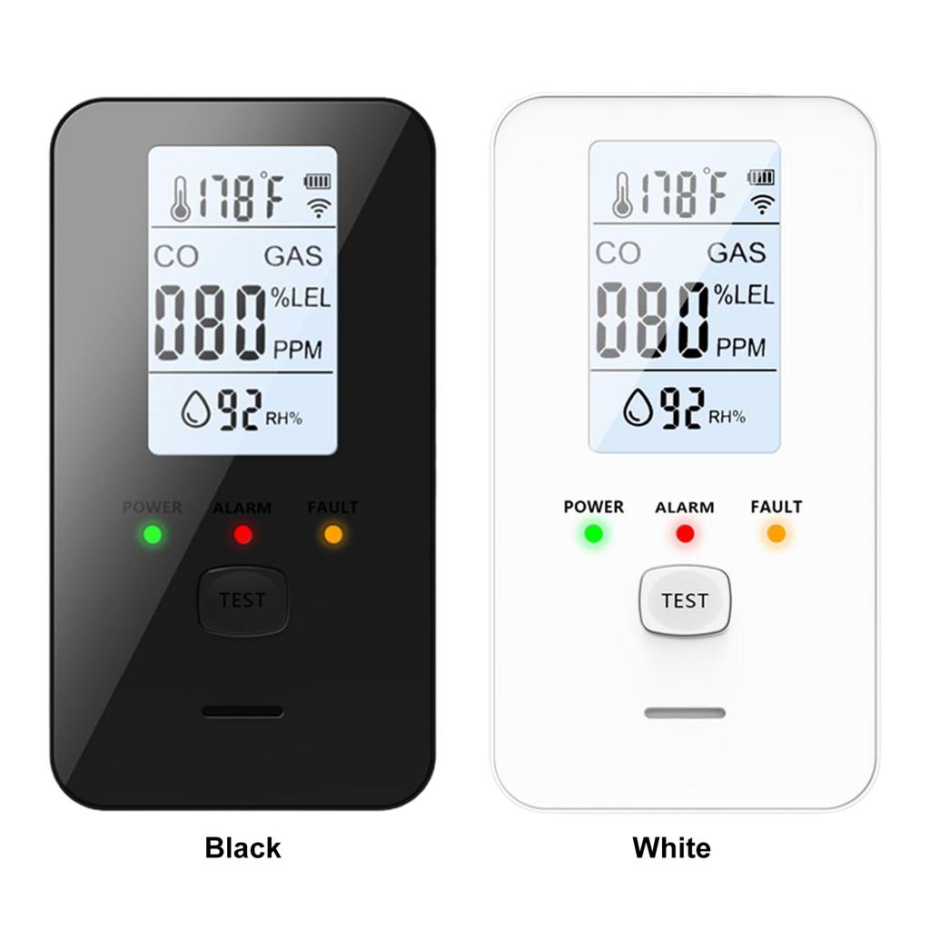 Carbon Dioxide Detector with Digital Display 4 in 1 Combustible Natural Gas Detector Smoke Alarm Combo for Home RV Travel Hotel