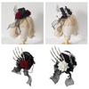 Top Hat Hair Clip Flower Ribbon Hairpin Punk Halloween Bunches Hair Clip