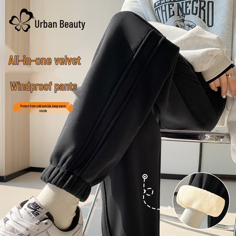 Dushi Liren Women's Fleece-Lined High-Waist Casual Pants