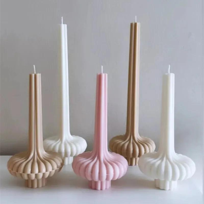 DIY Long Vase shaped candle acrylic mold Roman column cylindrical geometric shape candle plastic mold home decoration