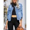 2026 Korean-European Women's Light Blue Single-Breasted Denim Jacket