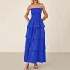 Women's Fashion Sheath Shrunken Pleated Layered Pleated Casual Beach Tank Dresses