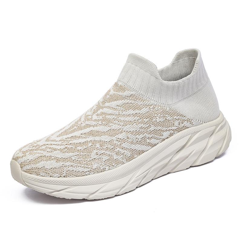 Large size couple fly-woven sneakers platform-soled trendy socks shoes cover feet and pedal men's shoes