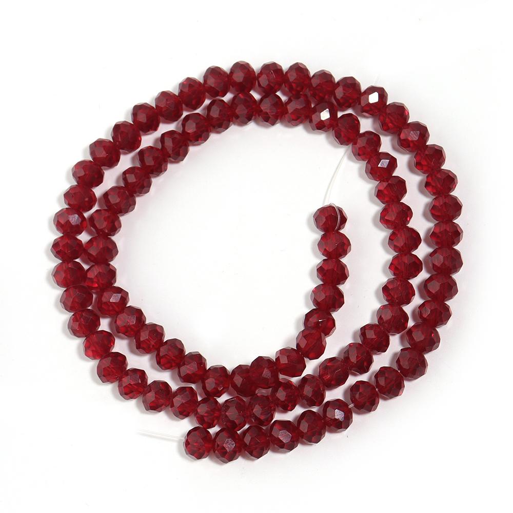 3/4/6/8/10mm Faceted Crystal Beads Deep Red Abacus Glass Loose Spacer Beads For Jewelry Making DIY Bracelet Necklace Accessories
