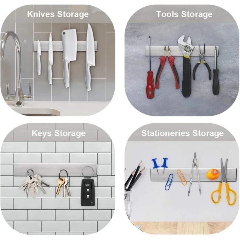 Professional Magnetic Strip Stainless Steel Magnetic Knife Holder Rack Kitchen Knife Shelf Bar 30 40 50 Cm Kitchen Accessories