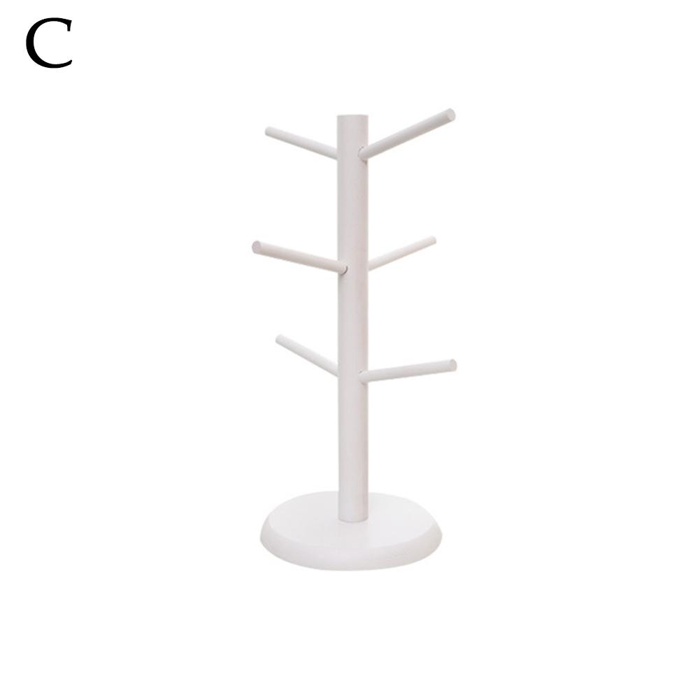 Bamboo Mug Tree with Thick Base Bamboo Mug Tree Stand Space-Saving Cup Holder with 6 Hooks,Countertop Coffee Cup Mugs Stand Rack