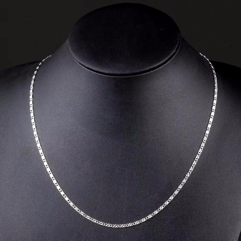 New Luxury 925 Silver Special 2MM Flat Clavicle Chains Necklaces for Men Women Wedding Jewelry Christmas Gifts 40-75cm