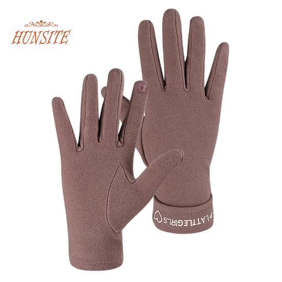 1 Pair Women Winter Gloves, Extra Soft, Elastic, Solid Color, Plush Lining, Windproof, Cold Weather, Touch Screen Gloves
