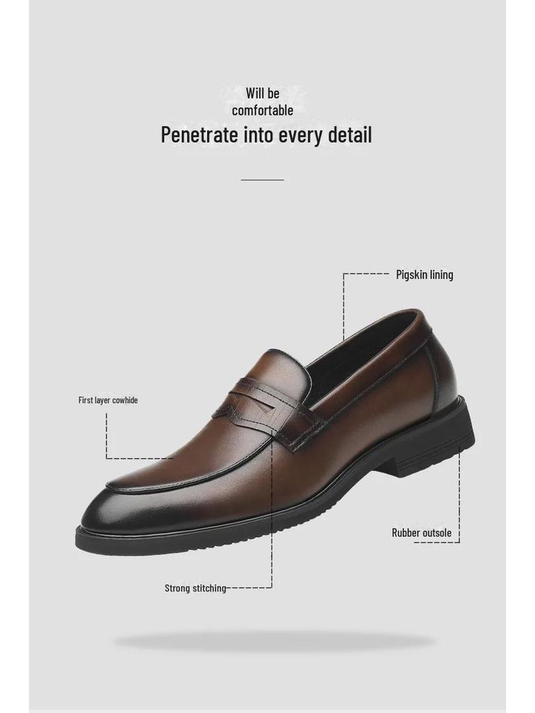 Men's Luxury Height-Enhancing Slip-On Leather Loafers