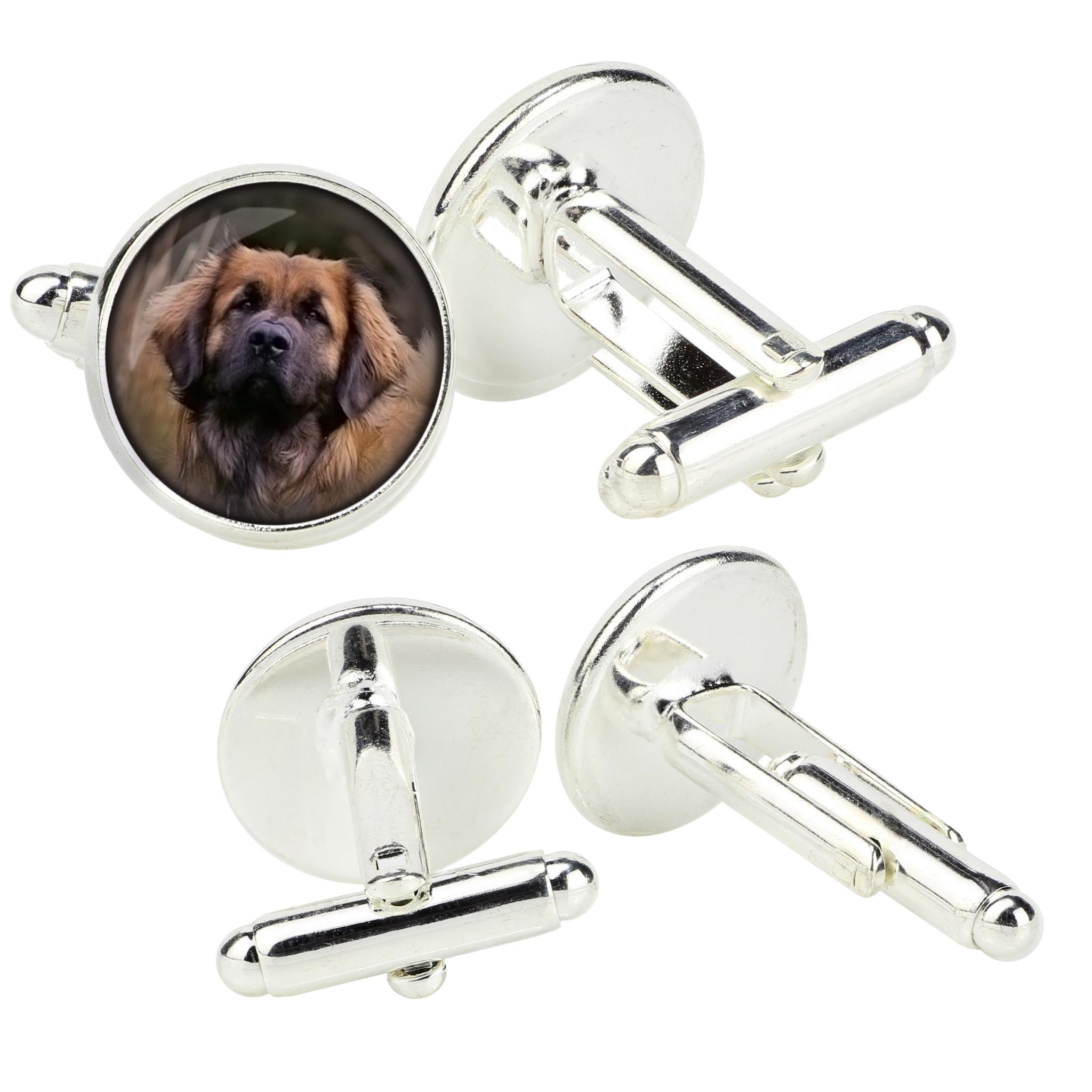 

Leonberger - cufflinks in a box, handmade jewelry, product of the Art-Dog brand срібний