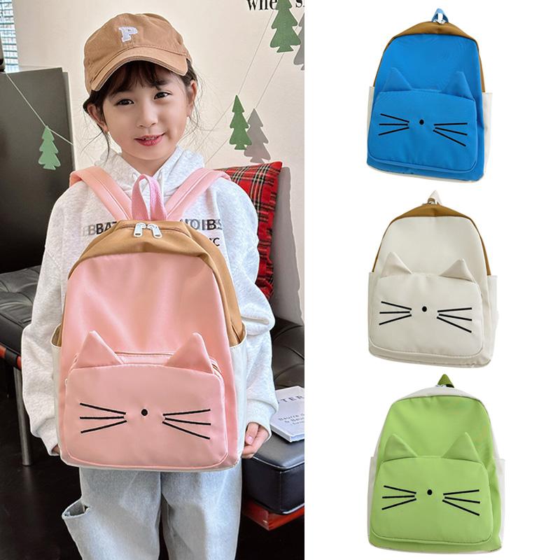 Cartoon Cat Kids Backpacks Kawaii Children's Handbags for Girls Boys Kindergarten Schoolbag Korean Toddler Travel Storage Bag