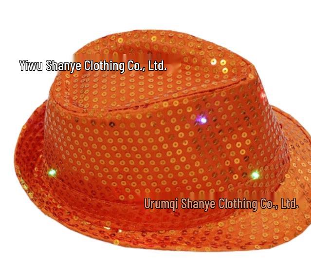 Children's LED Sequin Jazz Fedora - Glowing Performance Hat