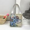 Stile etnico femminile da turismo ricamo elefante piccola borsa a mano fiore intrecciato borsa a tracolla in tela borsa per studenti quattro stagioni