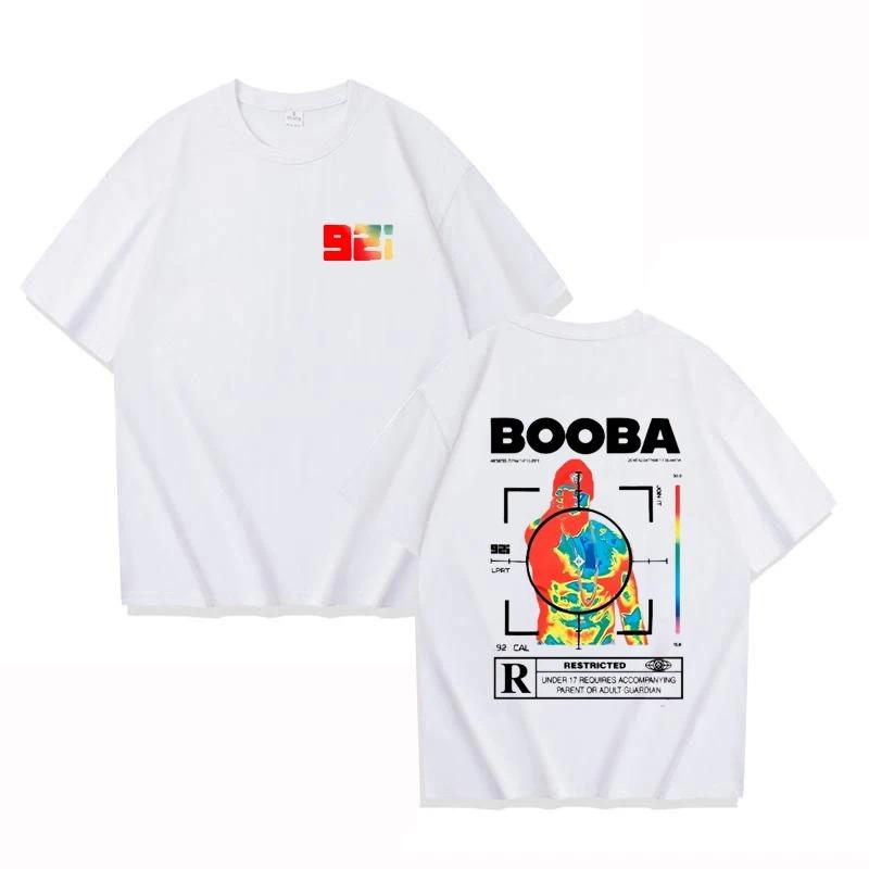 b20 Men's high-quality and fashionable short-sleeved T-shirt with BOOBA pattern print men's casual Harajuku street T-shirt top
