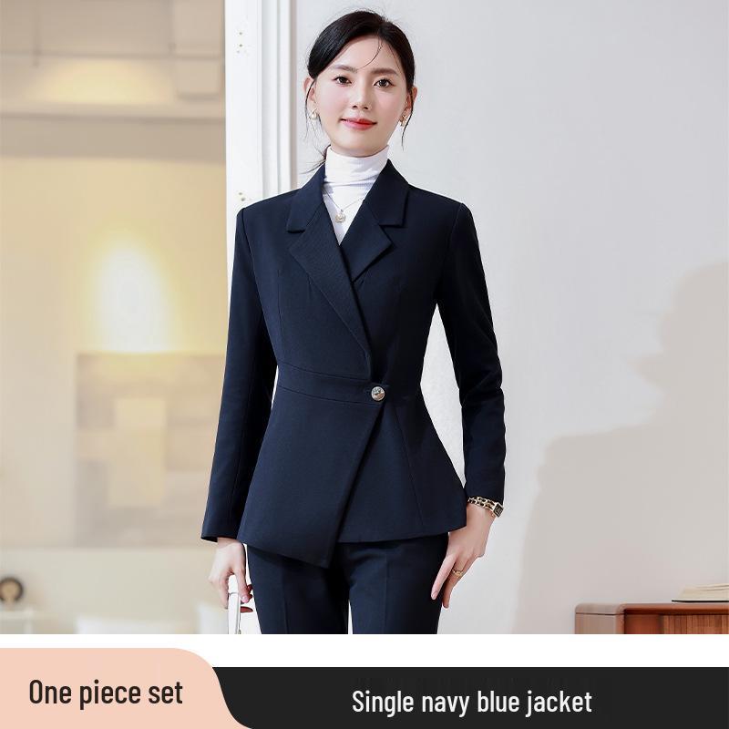 

Женский весенне-осенний брючный костюм с широкими брюками - Профессиональный, Формальный, Повседневный стиль богини S